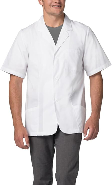 SCHOFIC Unisex Lab Doctor Coat Apron with Half Sleeves & 3 Pockets