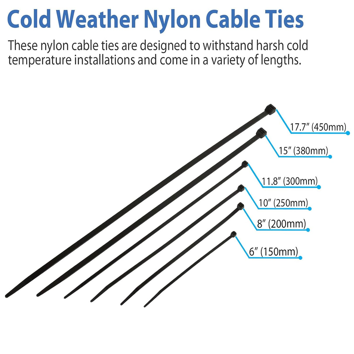 SCHOFIC Cable Zip Ties Heavy Duty 450 MM X 4.8 MM- SIZE 18''