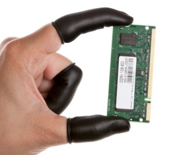 SCHOFIC ANTI-STATIC ESD SAFE LATEX FINGER COTS 4 MIL THICK - BLACK