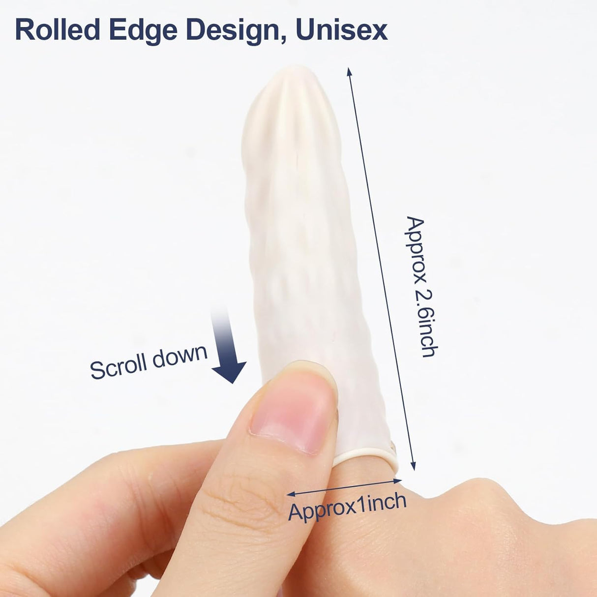 SCHOFIC Antistatic ESD Safe Latex Finger Cots 4 MIL Thick - White