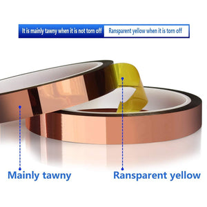 SCHOFIC Polyamide Heat Resistant High Temperature Kapton Tape / Thermal Tape / Sublimation Tape - W = 5MM, L = 33 Meters