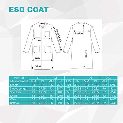 SCHOFIC ANTI-STATIC Safe Unisex ESD Apron / Lab Coat / Jackets - Blue