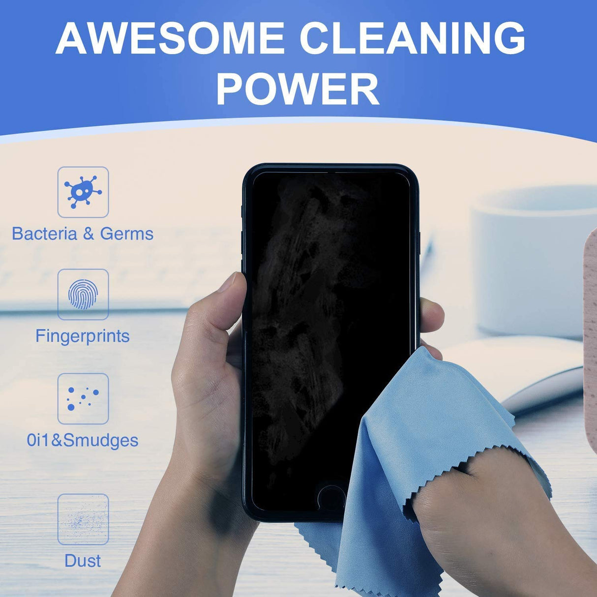 SCHOFIC 5 X 5 inch Polyester Spunlace Microfiber Lint Free Cleanroom Wipes