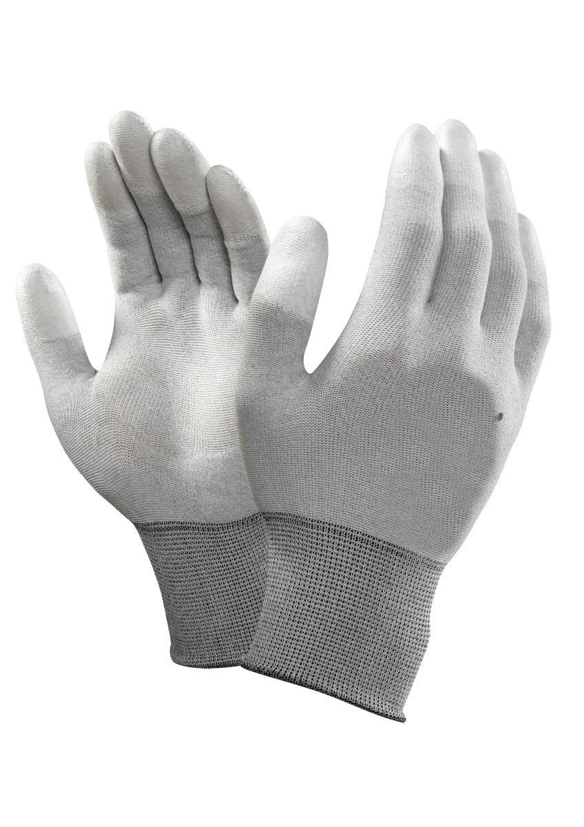 SCHOFIC Carbon Fiber ESD Anti-Static Gloves PU Fingertip Coated Top fit Non-Slip Safety Working Hand Gloves