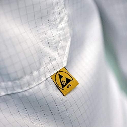 SCHOFIC ஆன்டி-ஸ்டாடிக் பாதுகாப்பான யுனிசெக்ஸ் ESD ஏப்ரான் / லேப் கோட் / ஜாக்கெட்டுகள் - வெள்ளை