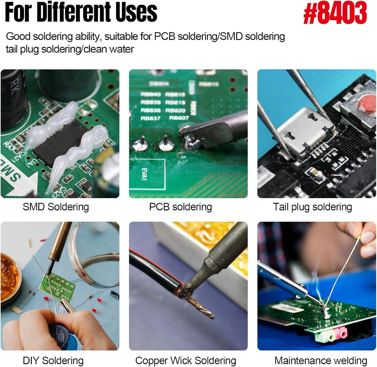 SCHOFIC UV-559 No-Clean Soldering Flux Paste, Halogen-Free 10ML Syringe