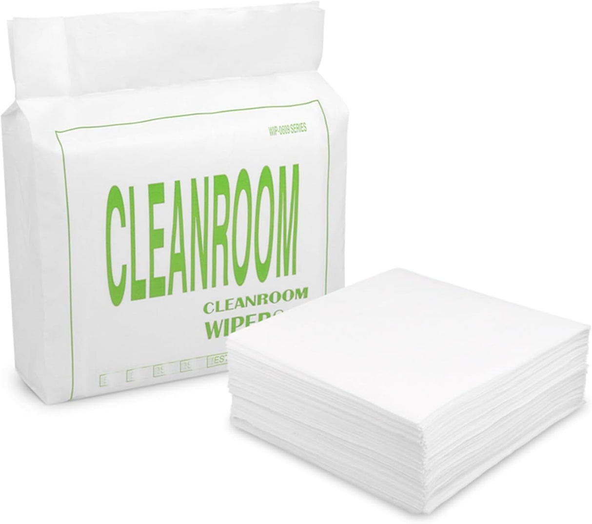 SCHOFIC पॉलिएस्टर स्पनलेस डबल निट माइक्रोफाइबर नॉनवॉवन क्लीनरूम वाइप्स, 9" लंबाई x 9" चौड़ाई, सफ़ेद
