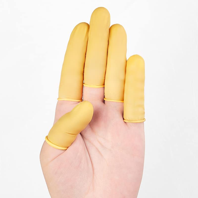 SCHOFIC Antistatic ESD Safe Latex Finger Cots 4 MIL Thick - Yellow