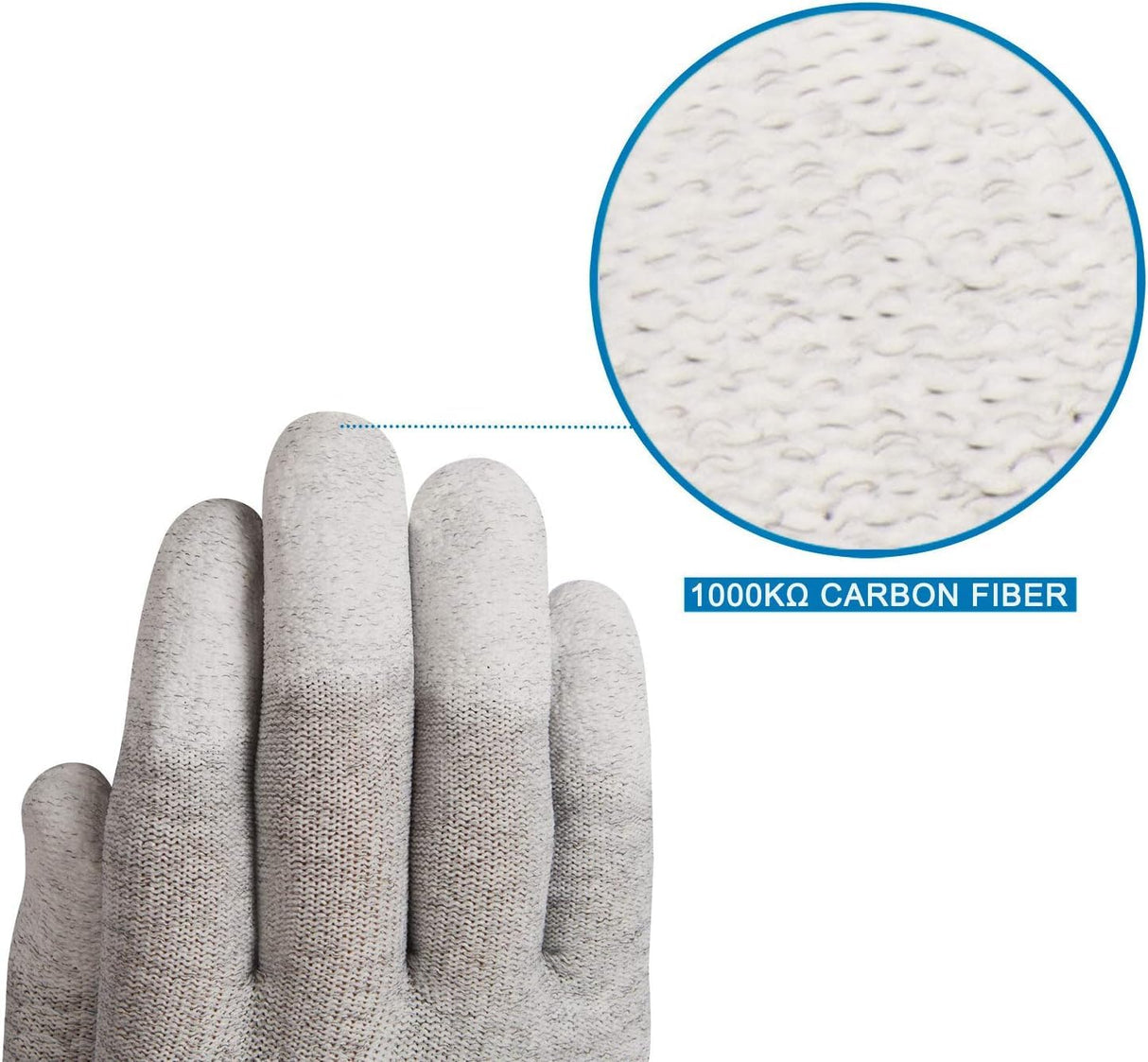 SCHOFIC Anti-Static ESD Safe Top Fit PU Hand Gloves- Grey