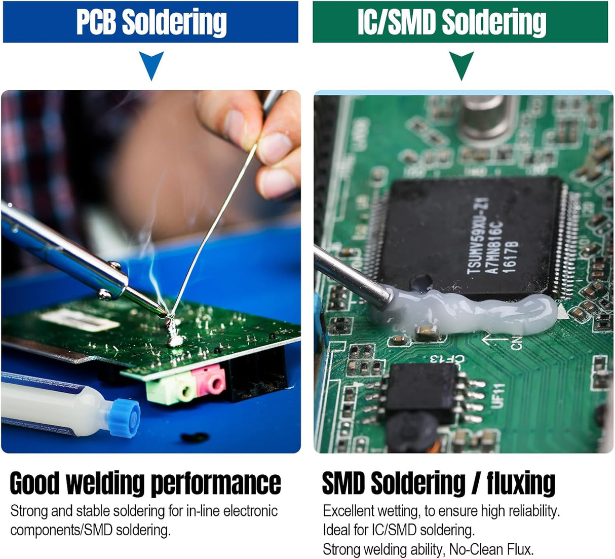 SCHOFIC UV-559 No-Clean Soldering Flux Paste, Halogen-Free 10ML Syringe