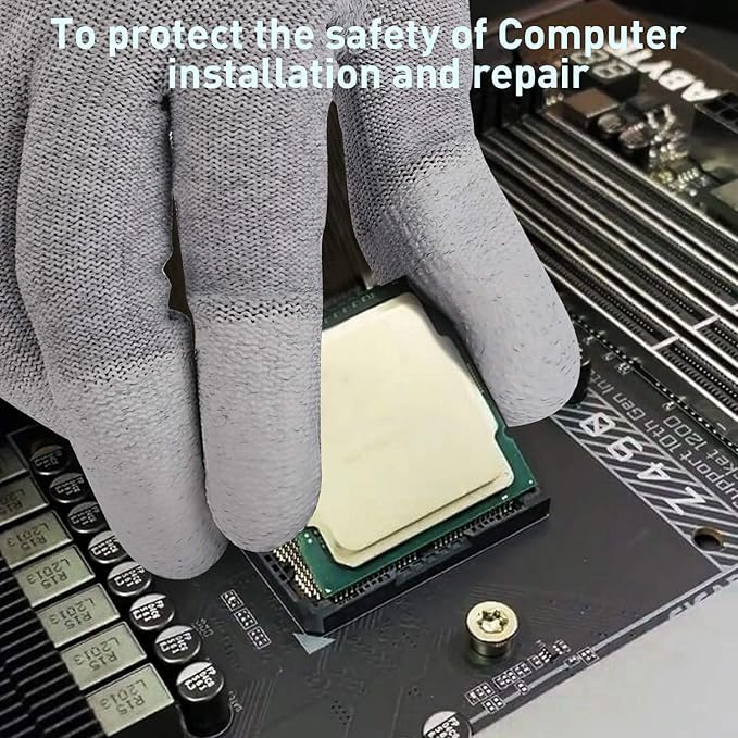 SCHOFIC Anti-Static ESD Safe Top Fit PU Hand Gloves- Grey