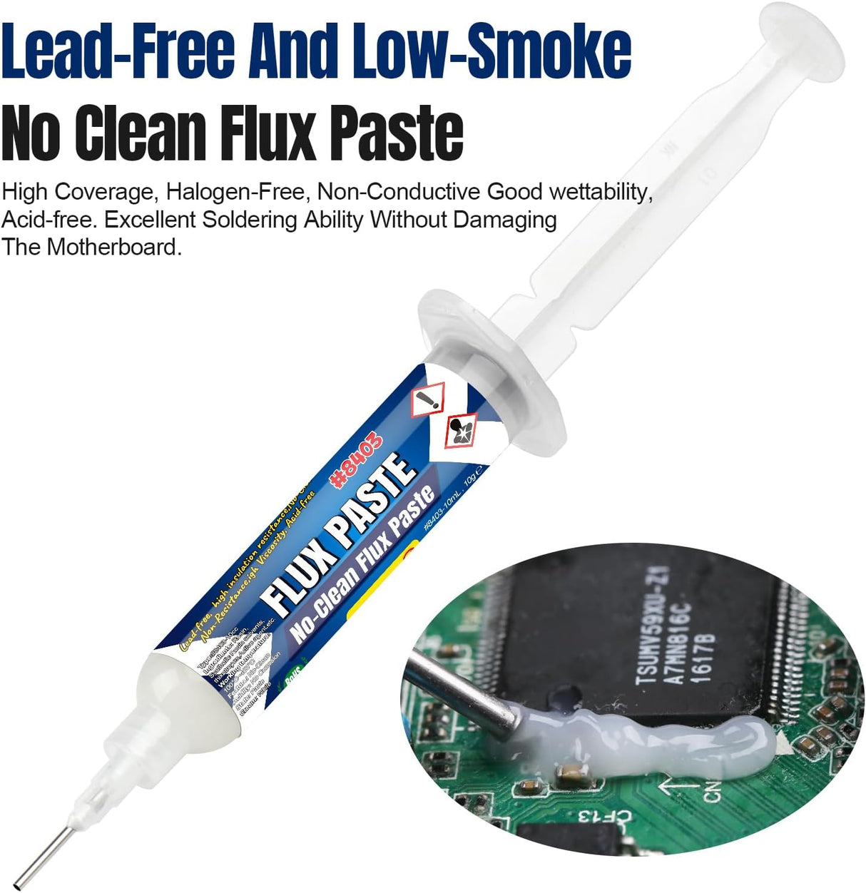 SCHOFIC UV-559 No-Clean Soldering Flux Paste, Halogen-Free 10ML Syringe