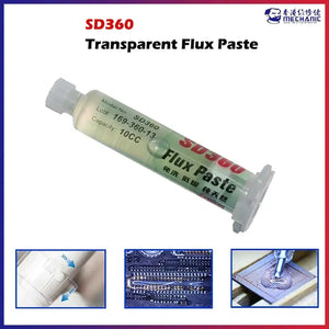 SD360 Solder Flux Paste Transparent Welding Flux Paste 10cc (With Pusher)