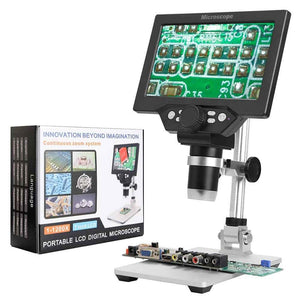 G1200 12MP DIGITAL MICROSCOPE 1-1200X CONTINUOUS ZOOM MAGNIFIER OPTICAL INSTRUMENTS 7" HD VIDEO MICROSCOPES