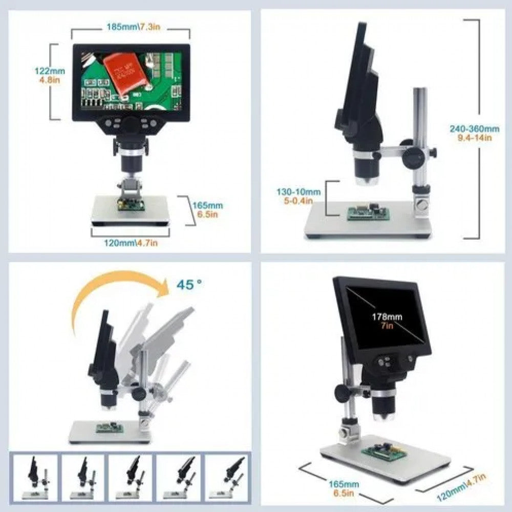 12 Microscope G1200 12MP DIGITAL MICROSCOPE 1-1200X CONTINUOUS ZOOM MAGNIFIER OPTICA ...