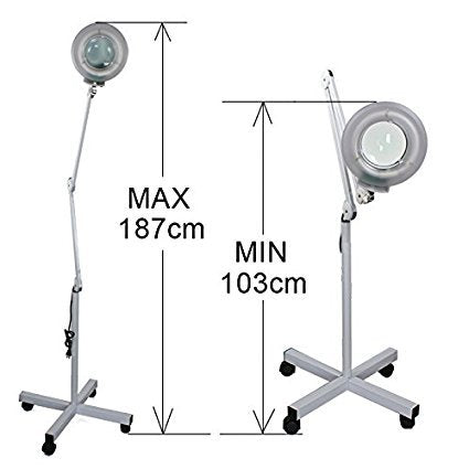 SCHOFIC Facial LED Magnifying Magnifier Lamp | 5 Diopter with 60 PCS LED | Rolling Floor Stand Adjustable Mag Hight