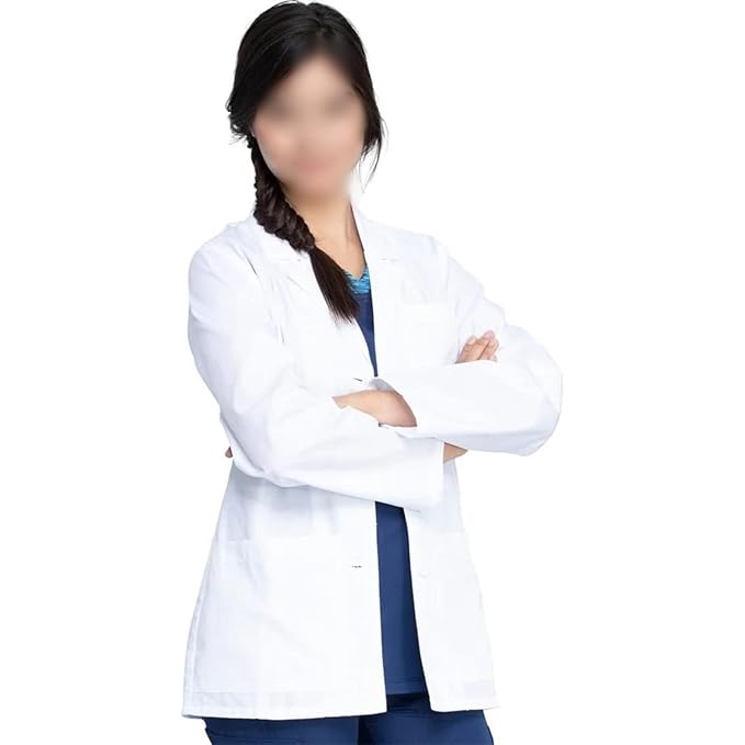 SCHOFIC Unisex Lab Coat Apron with Full Sleeves & 3 Pockets for School and College Students Doctor Nurse
