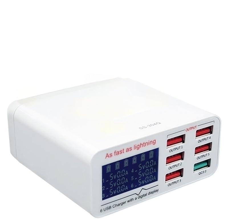 SS-304Q 6 Port QC3.0 Intelligent Fast Charger Station For Mobile Tablet Etc Quick Chrging Station
