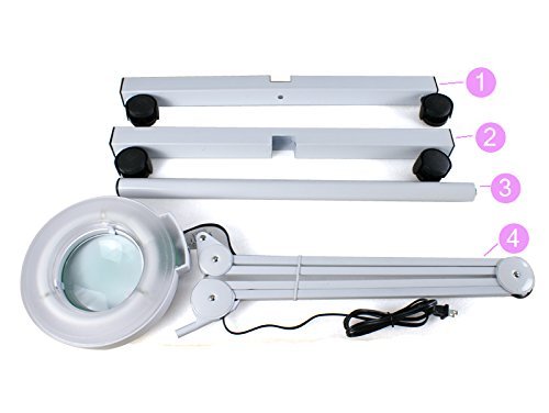 SCHOFIC Facial LED Magnifying Magnifier Lamp | 5 Diopter with 60 PCS LED | Rolling Floor Stand Adjustable Mag Hight