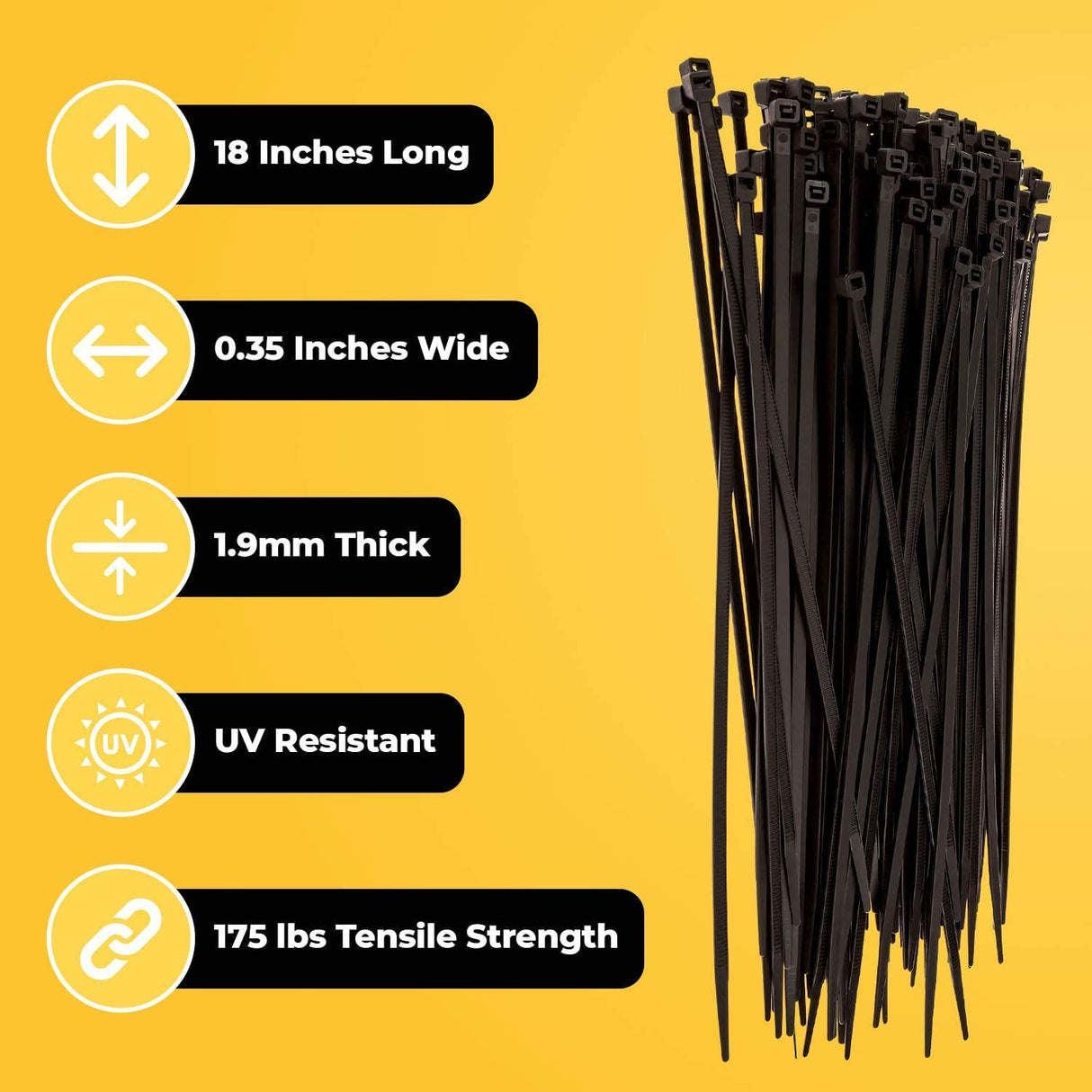 SCHOFIC केबल ज़िप टाई हेवी ड्यूटी 368 MM X 4.8 MM - साइज़ 14 इंच 
