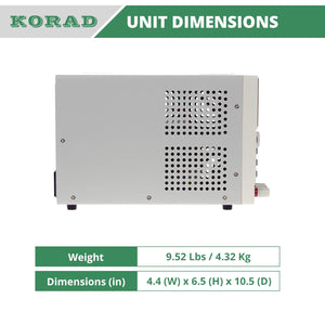 Korad KA3005D - Precision Variable Adjustable 30V, 5A DC Linear Power Supply Digital Regulated Lab Grade
