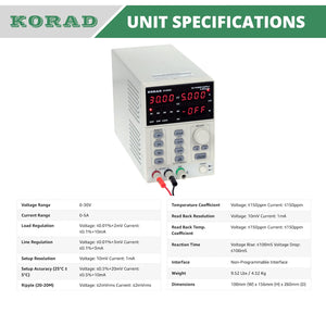 Korad KA3005D - Precision Variable Adjustable 30V, 5A DC Linear Power Supply Digital Regulated Lab Grade
