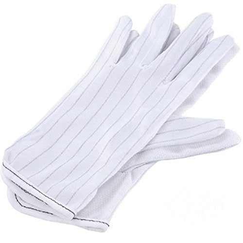 SCHOFIC ANTI-STATIC ESD SAFE [REUSABLE] PROTECTIVE DOTTED HAND GLOVES - WHITE