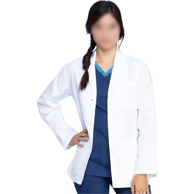 SCHOFIC Unisex Lab Coat Apron with Full Sleeves & 3 Pockets for School and College Students Doctor Nurse