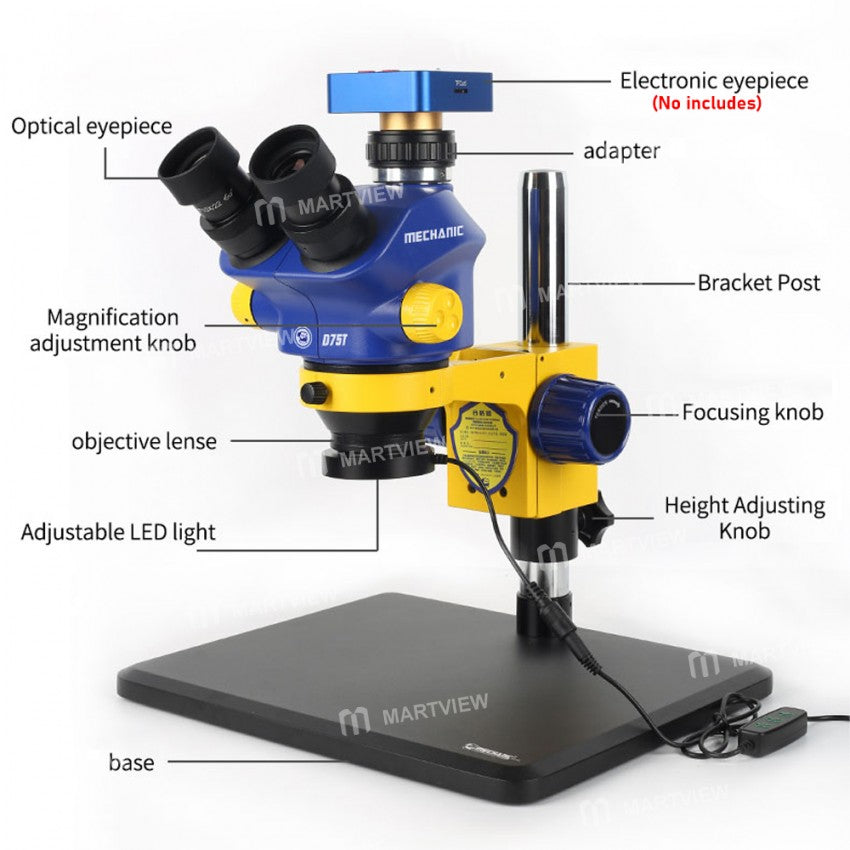 Mechanic D75T+B11 Microscope with 0.5x Lens